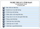 Bài giảng Nghệ thuật lãnh đạo Nguyễn Quốc Ninh: Chuyên đề bổ sung