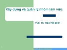Bài giảng Kỹ năng lãnh đạo và quản lý: Xây dựng và quản lý nhóm làm việc - PGS. TS. Trần Văn Bình
