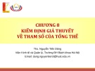 Bài giảng Thống kê ứng dụng kinh doanh Chương 8: ThS Nguyễn Tiến Dũng
