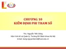 Bài giảng Thống kê ứng dụng kinh doanh: Chương 10 - ThS. Nguyễn Tiến Dũng