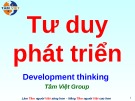 Bài giảng Tư duy phát triển - Development thinking [mới nhất]