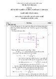 Đáp án đề thi tốt nghiệp cao đẳng nghề Điện tử dân dụng (2009-2012): Lý thuyết chuyên môn nghề, Mã đề ĐA ĐTDD-LT06