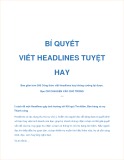 Bí quyết viết Headlines tuyệt hay