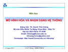 Bài giảng Mô hình hóa và Nhận dạng Hệ thống - TS. Huỳnh Thái Hoàng