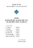 Chủ đề 5: Mô hình dữ liệu, mô hình chức năng của hệ thống thông tin đất đai