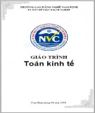 Giáo trình Toán kinh tế Phần 2: Tài liệu đầy đủ, chi tiết