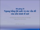 Ngang bằng lãi suất và các vấn đề của nền kinh tế mở: Bài giảng Đỗ Thiên Anh Tuấn (Học kỳ Thu 2014-2015)