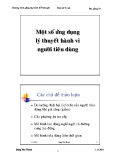 Ứng dụng lý thuyết hành vi người tiêu dùng: Bài giảng 10 (2011) - Đặng Văn Thanh