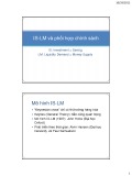 Bài giảng IS-LM và phối hợp chính sách (2012) chi tiết