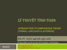 Bài giảng Lý thuyết tính toán Nguyễn Ngọc Tú: Bài 05