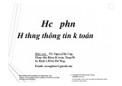 Bài giảng Hệ thống thông tin kế toán chương 5: TS. Nguyễn Hữu Cường (mới nhất)