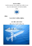 Bài tiểu luận: Vaccine và ứng dụng