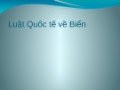 Bài giảng Luật Quốc tế về biển [mới nhất]