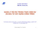 Bài giảng Quản lý rủi ro dự án đầu tư xây dựng công trình của TS. Lưu Trường Văn