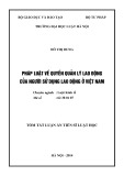 Pháp luật về quyền quản lý lao động của người sử dụng lao động ở Việt Nam: Tóm tắt Luận án Tiến sĩ Kinh tế Luật học