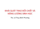 Bài giảng Khái quát trao đổi chất và năng lượng sinh học của ThS. Lê Thụy Bình Phương