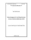 Luận án Tiến sĩ Quản lý hành chính công: Trách nhiệm của người đứng đầu cơ quan hành chính nhà nước