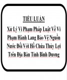Tiểu luận quản lý nhà nước ngạch chuyên viên: Xử lý vi phạm pháp luật về vi phạm hành lang bảo vệ nguồn nước đối với hồ chứa thủy lợi trên địa bàn tỉnh Bình Dương