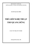 Thế giới nghệ thuật thơ Quang Dũng: Luận văn Thạc sĩ Văn học
