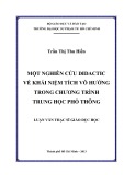 Luận văn Thạc sĩ Giáo dục học: Một nghiên cứu Didactic về khái niệm tích vô hướng trong chương trình trung học phổ thông