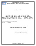 Luận văn Thạc sĩ Khoa học lịch sử: Quan hệ Hoa Kì – Cộng hòa Nhân dân Trung Hoa (1972 – 1991)