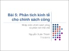 Bài giảng Nhập môn chính sách công: Bài 5 của Nguyễn Xuân Thành