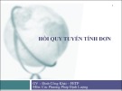 Bài giảng Hồi quy tuyến tính đơn: Các phương pháp phân tích định lượng
