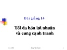 Bài giảng Kinh tế học vi mô chính sách công: Bài 14 - GV. Đặng Văn Thanh