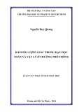 Luận văn Thạc sĩ Giáo dục học: Hàm số lượng giác trong dạy học Toán và Vật lý ở trường phổ thông
