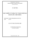 Luận văn Thạc sĩ Giáo dục học: Một nghiên cứu didactic về khái niệm đạo hàm ở lớp 11 phổ thông