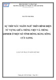 Luận văn Thạc sĩ: Sự tiếp xúc ngôn ngữ Việt - Khmer trên bình diện từ vựng ở đồng bằng Sông Cửu Long