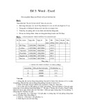 Đề thi Word Excel (đề 5): Tuyển tập đề thi hay nhất