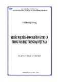 Luận văn Thạc sĩ Văn học: Khuất Nguyên - Con người và thơ ca trong Văn học trung đại Việt Nam
