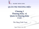 Bài giảng Quản trị thương hiệu: Chương 1 – ThS. Đặng Đình Trạm