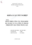 Hoàn thiện công tác thẩm định dự án đầu tư tại Công ty TNHH TBGD Thắng Lợi: Khóa luận tốt nghiệp