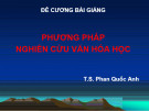 Đề cương bài giảng Phương pháp nghiên cứu Văn hóa học