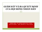 Bài giảng Giám sát và ra quyết định của Hội đồng nhân dân