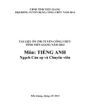 Tài liệu ôn thi công chức Tiền Giang 2014 môn Tiếng Anh: Ngạch cán sự, chuyên viên