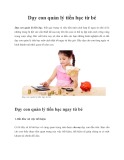 Dạy con quản lý tiền bạc từ bé