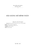 Bài giảng Mô hình toán ThS. Trần Thị Xuyến (2015) chuẩn nhất