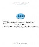 Giáo trình Quản trị hành chính văn phòng: Phần - Nghiệp vụ Quản trị hành chính văn phòng (Phần 1)