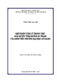 Luận văn Thạc sĩ Tâm lý học: Khó khăn tâm lý trong việc giải quyết tình huống sư phạm của sinh viên trường Đại học An Giang