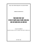 Luận án Tiến sĩ: Thực hiện pháp luật về đầu tư nước ngoài ở nước Cộng hòa dân chủ nhân dân Lào hiện nay