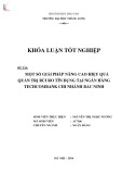 Khóa luận tốt nghiệp: Một số giải pháp nâng cao hiệu quả quản trị rủi ro tín dụng tại ngân hàng Techcombank chi nhánh Bắc Ninh