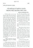 Vấn đề dạy từ đồng nghĩa trong nhà trường hiện nay: Kinh nghiệm và giải pháp