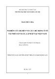 Tóm tắt Luận án Tiến sĩ Kỹ thuật cơ khí động lực: Nghiên cứu độ bền vỏ cầu chủ động ô tô tải nhỏ sản xuất, lắp ráp tại Việt Nam