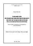 Tái hòa nhập xã hội cho người chưa thành niên phạm tội mãn hạn tù: Tóm tắt luận văn Thạc sĩ Luật học và pháp luật thi hành án hình sự Việt Nam