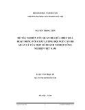 Luận văn Thạc sĩ: Nghiên cứu quan hệ giữa hiệu quả hoạt động và chất lượng đội ngũ CBQL tại doanh nghiệp công nghiệp Việt Nam