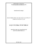 Luận văn Thạc sĩ Kỹ thuật: Hoàn thiện công tác đấu thầu tại Công ty TNHH xây dựng Tự Lập