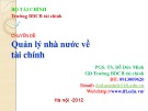 Quản lý nhà nước về tài chính - PGS.TS Đỗ Đức Minh